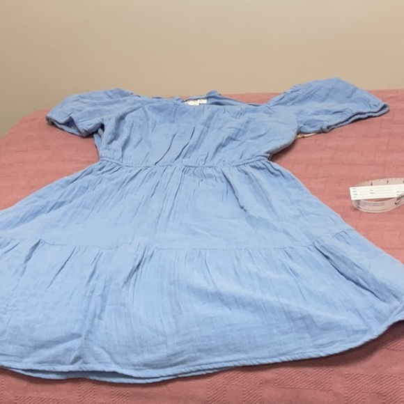 NWT Jessica Simpson women’s open back, light blue peasant style dress, size M - Picture 4 of 6